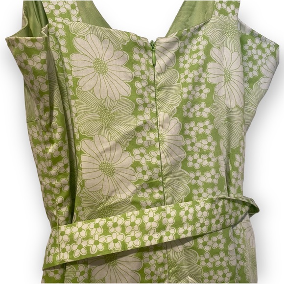 NWOT Bandolino Green White Drop Waist Retro Summer Dress With Daisy Print Size 8 - Picture 7 of 13